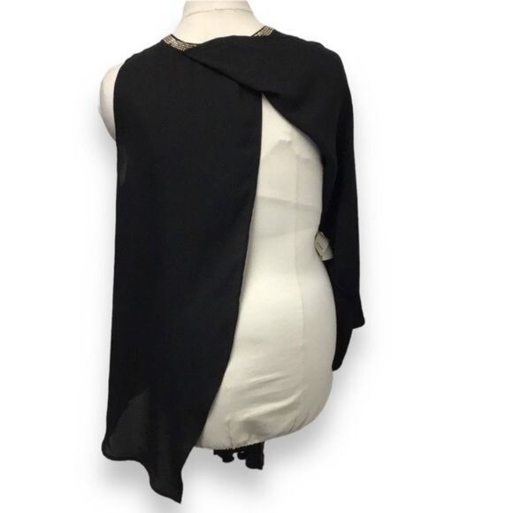 Rachel Roy Women’s Sleeveless Crewneck Button Down Draped Back Blouse, size M - Picture 6 of 11